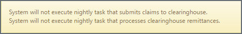 Yellow message indicates an error that could potentially affect the processing of a claim.